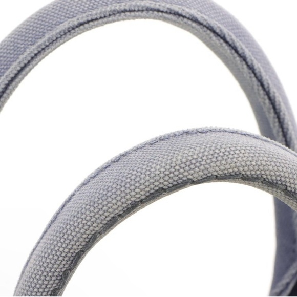 PRADA Two-Way Mini Shopping Tote in Logo Print Bluette Canapa Canvas Denim - GUC - Picture 8 of 10